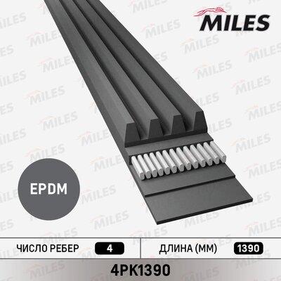 Miles 4PK1390 - Curea transmisie cu caneluri aaoparts.ro