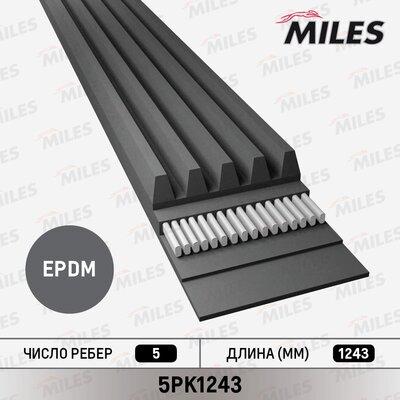 Miles 5PK1243 - Curea transmisie cu caneluri aaoparts.ro