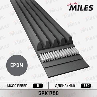 Miles 5PK1750 - Curea transmisie cu caneluri aaoparts.ro