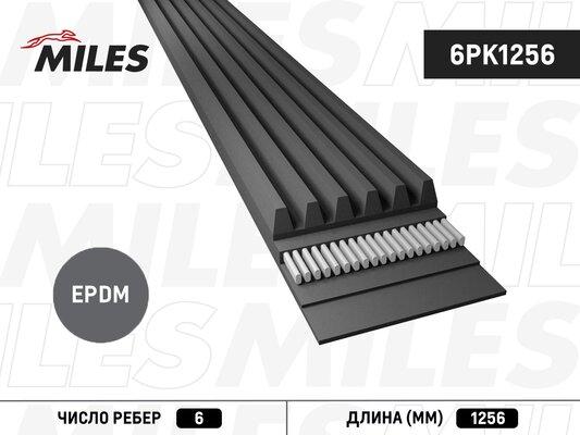 Miles 6PK1256 - Curea transmisie cu caneluri aaoparts.ro