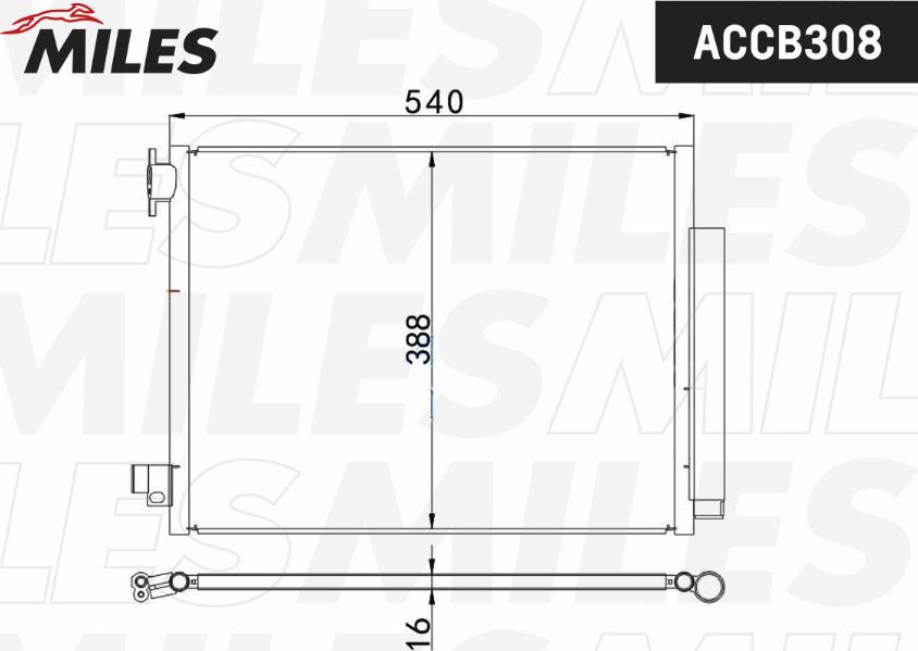Miles ACCB308 - Condensator, climatizare aaoparts.ro