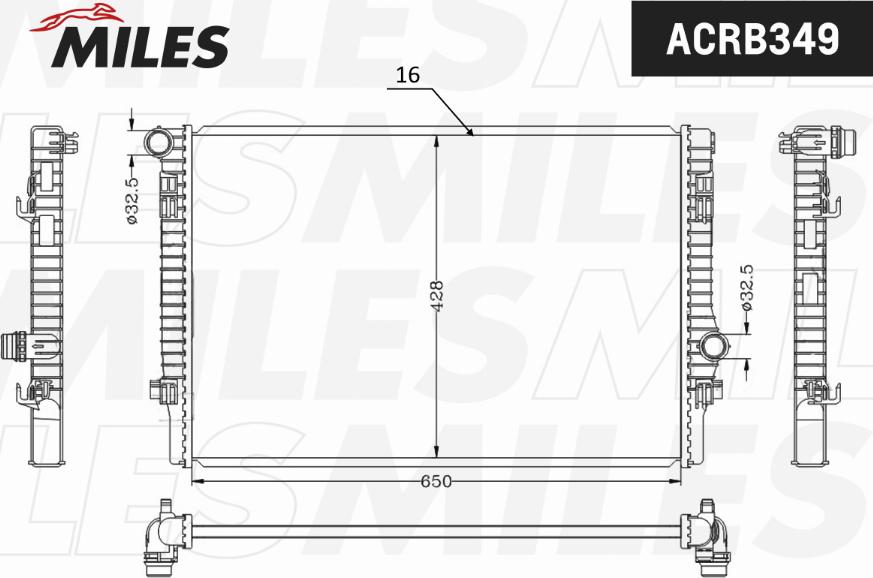 Miles ACRB349 - Radiator, racire motor aaoparts.ro