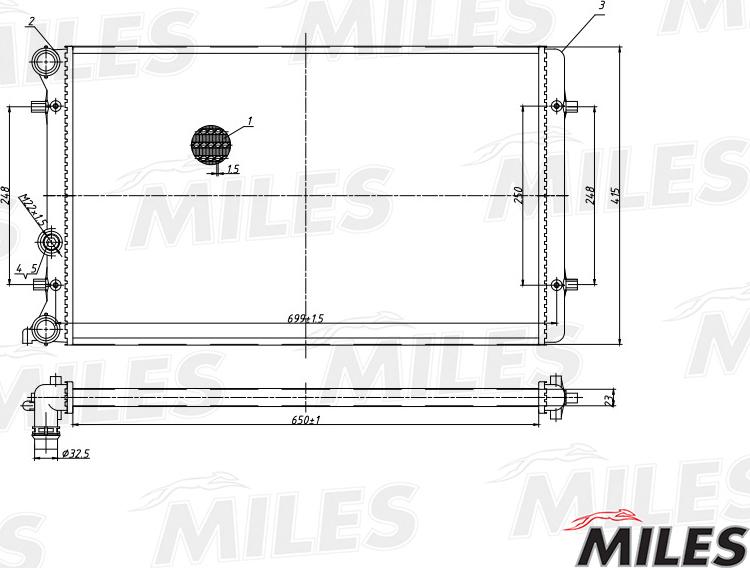 Miles ACRM016 - Radiator, racire motor aaoparts.ro