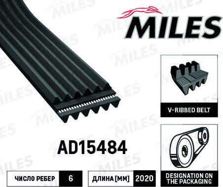 Miles AD15484 - Curea transmisie cu caneluri aaoparts.ro