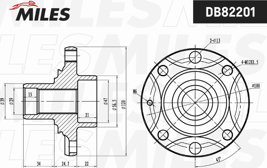 Miles DB82201 - Butuc roata aaoparts.ro