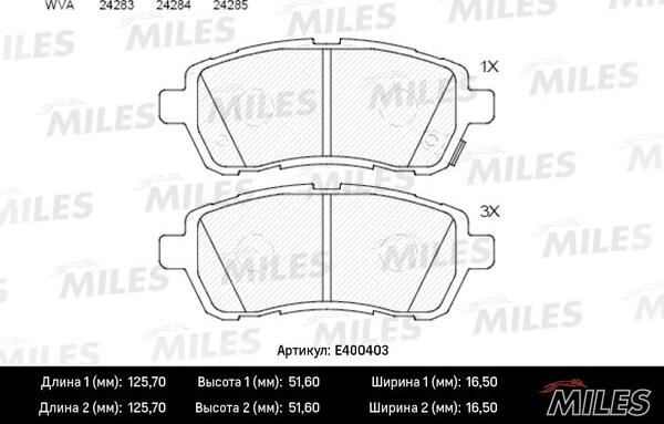 Miles E400403 - Set placute frana,frana disc aaoparts.ro