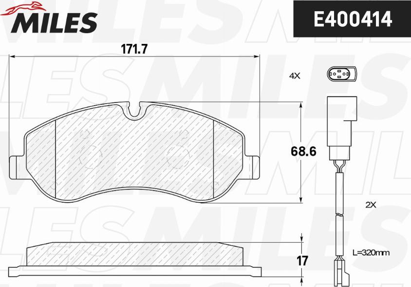Miles E400414 - Set placute frana,frana disc aaoparts.ro