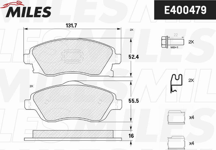 Miles E400479 - Set placute frana,frana disc aaoparts.ro