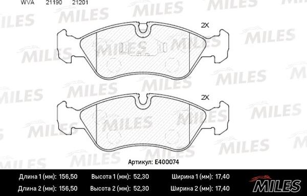 Miles E400074 - Set placute frana,frana disc aaoparts.ro