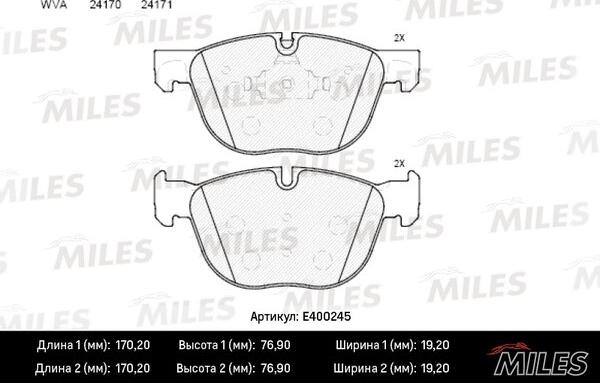 Miles E400245 - Set placute frana,frana disc aaoparts.ro