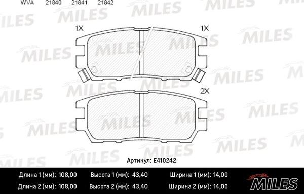 Miles E410242 - Set placute frana,frana disc aaoparts.ro