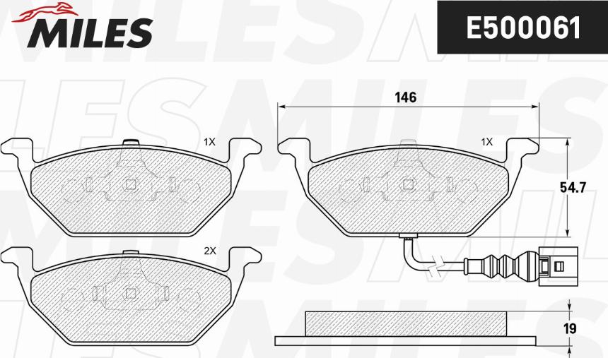 Miles E500061 - Set placute frana,frana disc aaoparts.ro