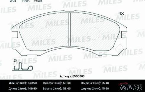 Miles E500063 - Set placute frana,frana disc aaoparts.ro