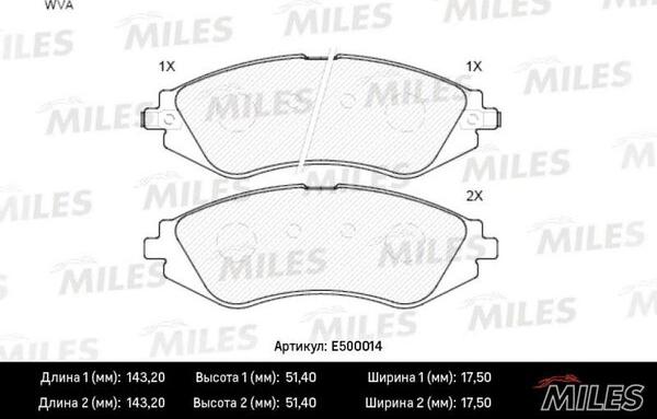 Miles E500014 - Set placute frana,frana disc aaoparts.ro