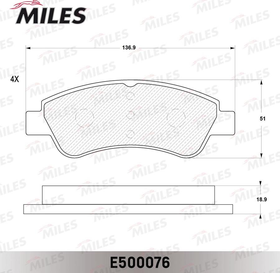 Miles E500076 - Set placute frana,frana disc aaoparts.ro