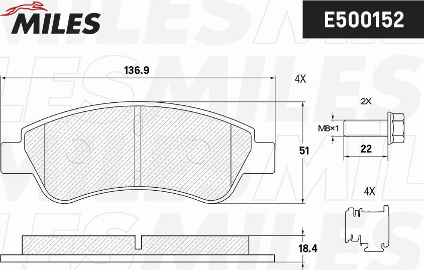 Miles E500152 - Set placute frana,frana disc aaoparts.ro