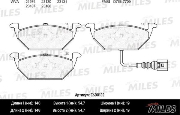 Miles E500132 - Set placute frana,frana disc aaoparts.ro