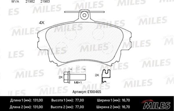 Miles E100465 - Set placute frana,frana disc aaoparts.ro