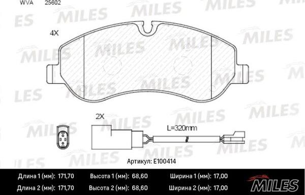 Miles E100414 - Set placute frana,frana disc aaoparts.ro