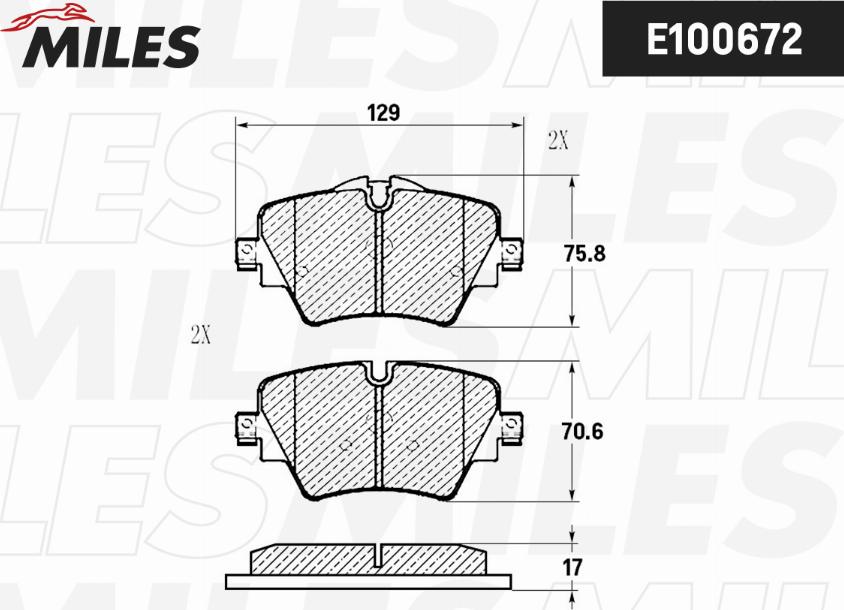 Miles E100672 - Set placute frana,frana disc aaoparts.ro