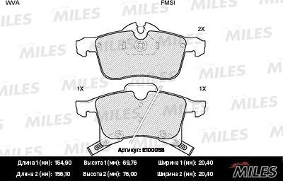 Miles E100058 - Set placute frana,frana disc aaoparts.ro