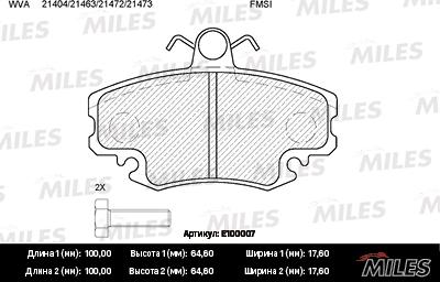 Miles E100007 - Set placute frana,frana disc aaoparts.ro