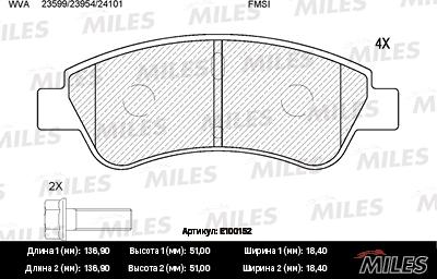 Miles E100152 - Set placute frana,frana disc aaoparts.ro