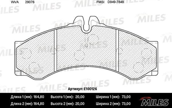 Miles E100126 - Set placute frana,frana disc aaoparts.ro
