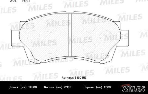 Miles E100353 - Set placute frana,frana disc aaoparts.ro