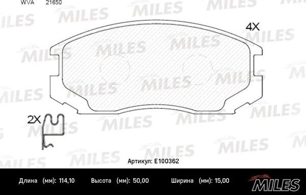 Miles E100362 - Set placute frana,frana disc aaoparts.ro