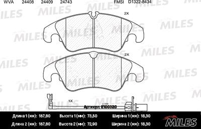 Miles E100320 - Set placute frana,frana disc aaoparts.ro