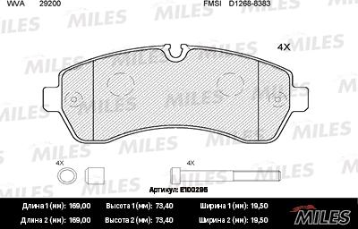 Miles E100295 - Set placute frana,frana disc aaoparts.ro