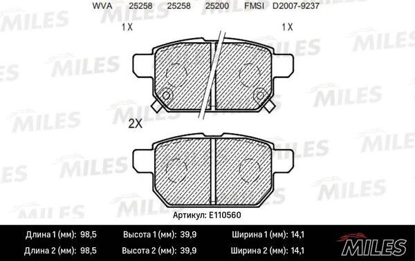 Miles E110560 - Set placute frana,frana disc aaoparts.ro