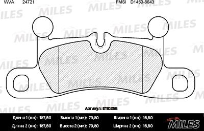 Miles E110258 - Set placute frana,frana disc aaoparts.ro