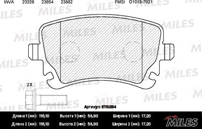 Miles E110264 - Set placute frana,frana disc aaoparts.ro