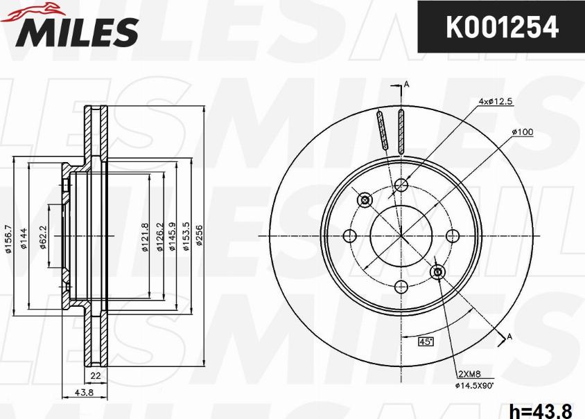 Miles K001254 - Disc frana aaoparts.ro