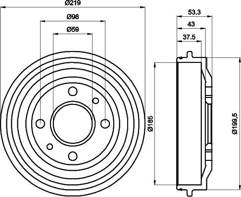Mintex MBD011 - Tambur frana aaoparts.ro