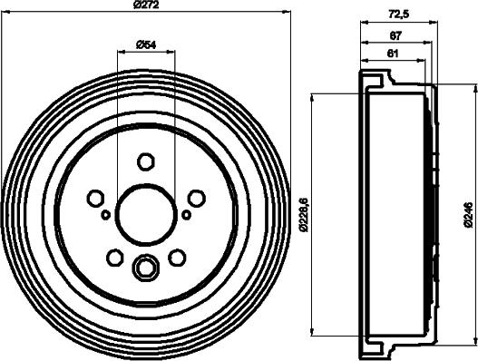 Mintex MBD125 - Tambur frana aaoparts.ro
