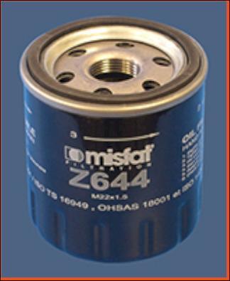 MISFAT Z644 - Filtru ulei aaoparts.ro
