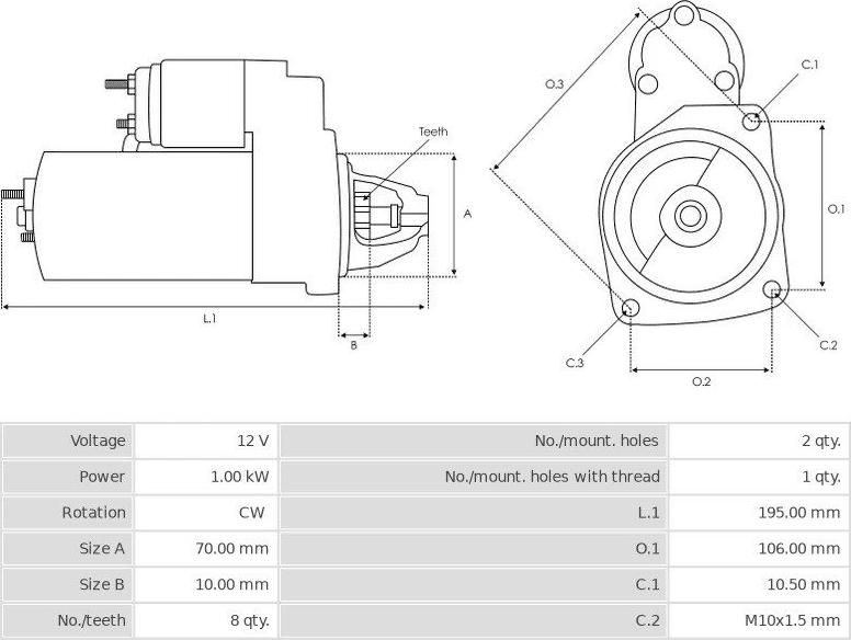 Mitsubishi M0T84585 - Starter aaoparts.ro