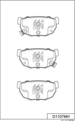 MK Kashiyama D1107MH - Set placute frana,frana disc aaoparts.ro