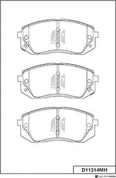 MK Kashiyama D11314MH - Set placute frana,frana disc aaoparts.ro