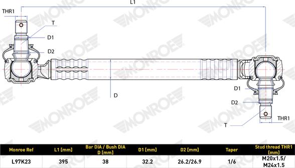 MONROE L97K23 - Brat / bieleta suspensie, stabilizator aaoparts.ro