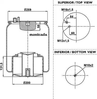 Montcada 0163065 - Burduf, suspensie pneumatica aaoparts.ro