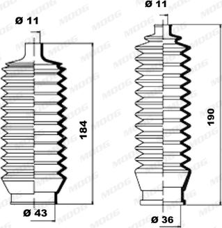 Moog K150056 - Ansamblu burduf, directie aaoparts.ro