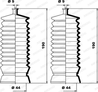 Moog K150062 - Ansamblu burduf, directie aaoparts.ro