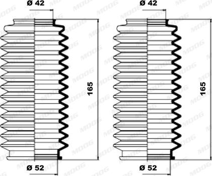 Moog K150002 - Ansamblu burduf, directie aaoparts.ro