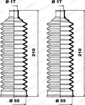 Moog K150172 - Ansamblu burduf, directie aaoparts.ro