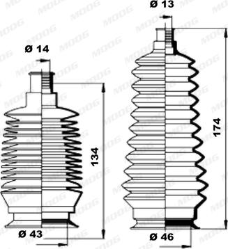 MOOG K150205 - Ansamblu burduf, directie aaoparts.ro