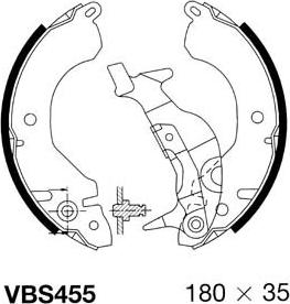 Motaquip VBS455 - Set saboti frana aaoparts.ro